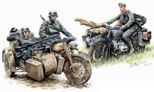 WWII German Motorcycle Troops on the Move - BMW R75