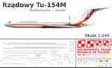 Decals and masks for Polish governmental Tupolev Tu-154M