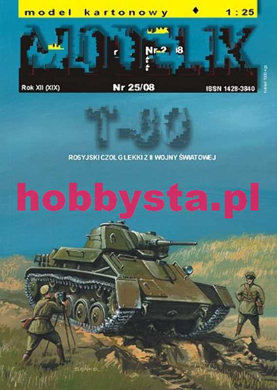 T80 rosyjski lekki czołg z II wojny światowej Modelik 25