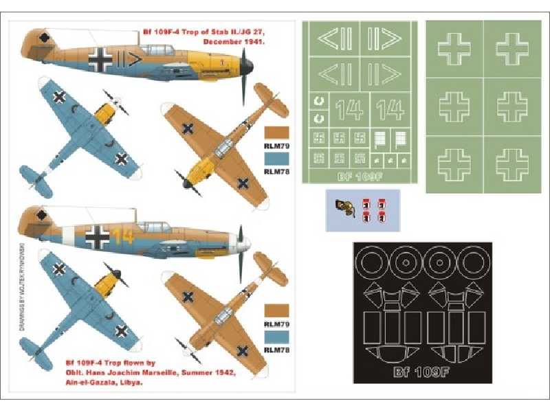 Bf 109F4 Trop HASEGAWA+AIRES - zdjęcie 1