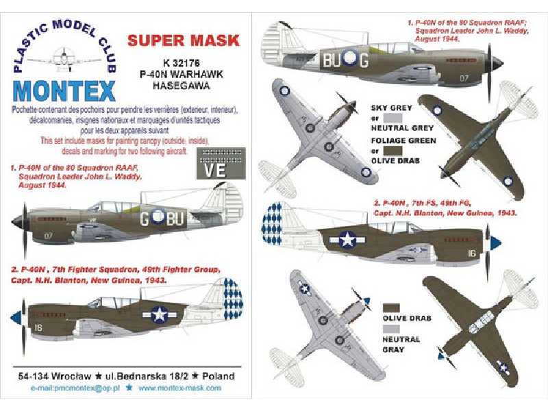 P-40N WARHAWK HASEGAWA - zdjęcie 1 P-40N WARHAWK HASEGAWA - zdjęcie 1