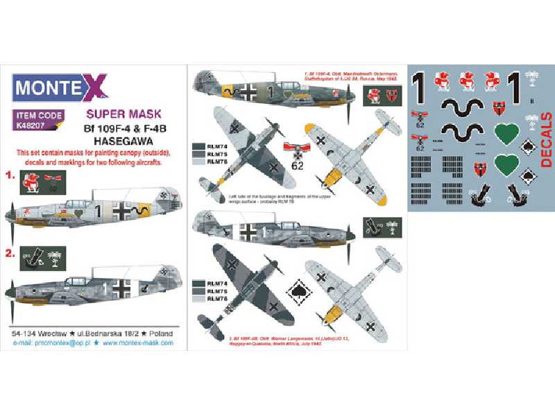 Bf 109F-4 & F-4B HASEGAWA - zdjęcie 1 Bf 109F-4 & F-4B HASEGAWA - zdjęcie 1