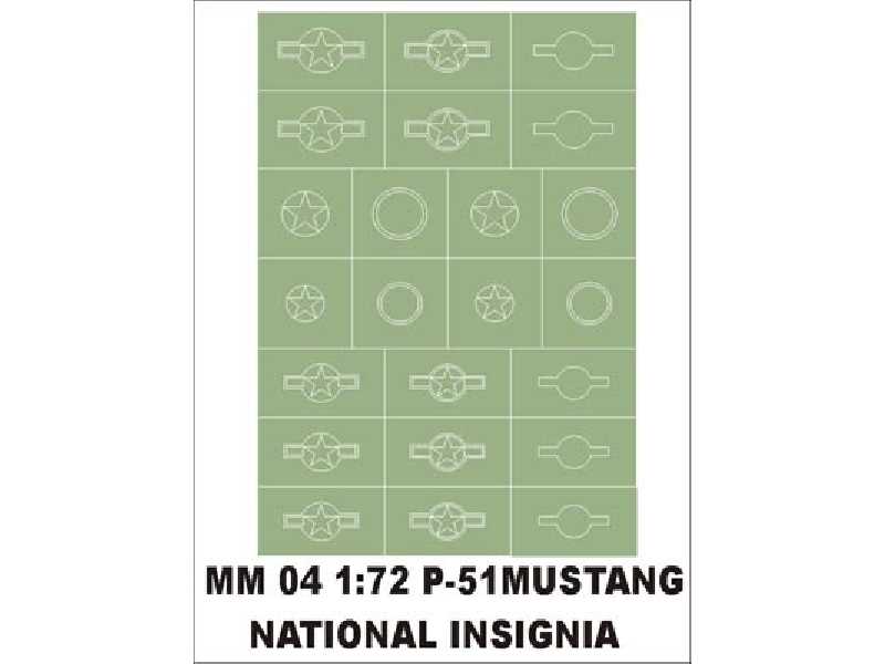 National insygnia 1/72 P-51 Mustang 1 sheet - zdjęcie 1 National insygnia 1/72 P-51 Mustang 1 sheet - zdjęcie 1