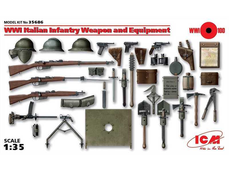Broń i wyposażenie włoskiej piechoty - I W.Ś. - zdjęcie 1