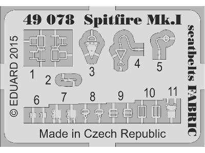 Spitfire Mk. I seatbelts FABRIC 1/48 - Airfix - zdjęcie 2