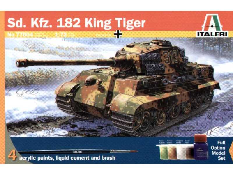 Sd. Kfz. 182 King Tiger z farbami i klejem - zdjęcie 1 Sd. Kfz. 182 King Tiger z farbami i klejem - zdjęcie 1