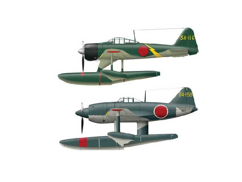 A6m2-n Type 2 Figher Seaplane N1k1 Kyofu - 2 Modele - zdjęcie 1 A6m2-n Type 2 Figher Seaplane N1k1 Kyofu - 2 Modele - zdjęcie 1