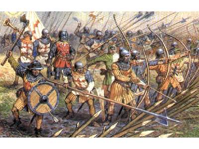 Figurki - Angielska piechota - Wojna 100-letnia XIV-XV w.n.e. - zdjęcie 1
