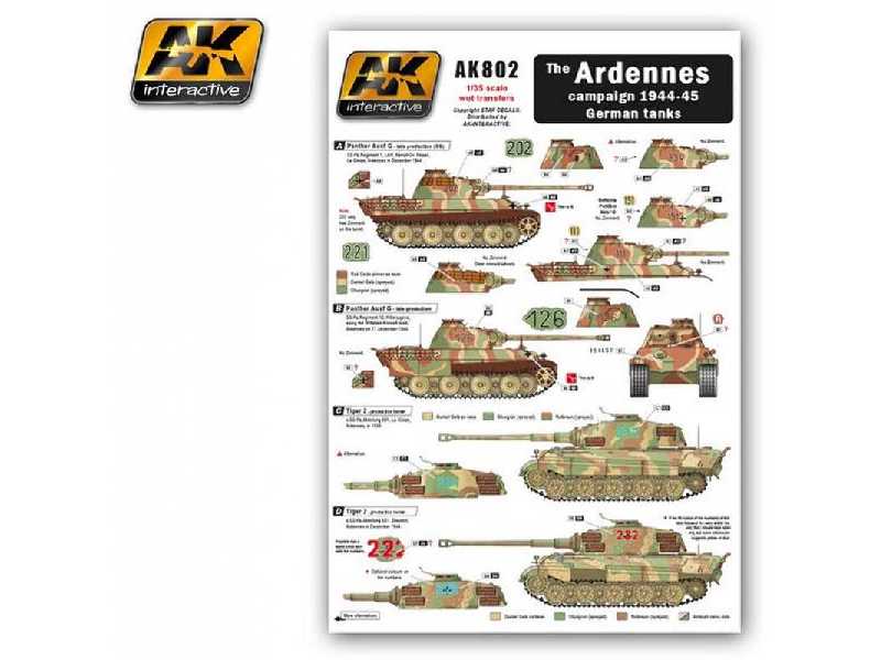 Wet Transfer The Ardennes Campaign 1944-45 German Tanks - zdjęcie 1