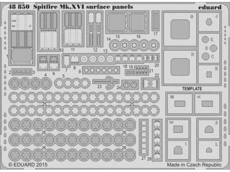 Spitfire Mk. XVI surface panels 1/48 - Eduard - zdjęcie 1 Spitfire Mk. XVI surface panels 1/48 - Eduard - zdjęcie 1