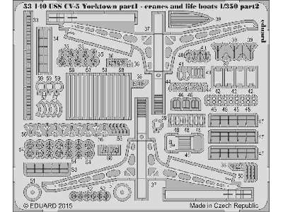 USS CV-5 Yorktown part 1 cranes & life boats 1/350 - Merit - zdjęcie 2