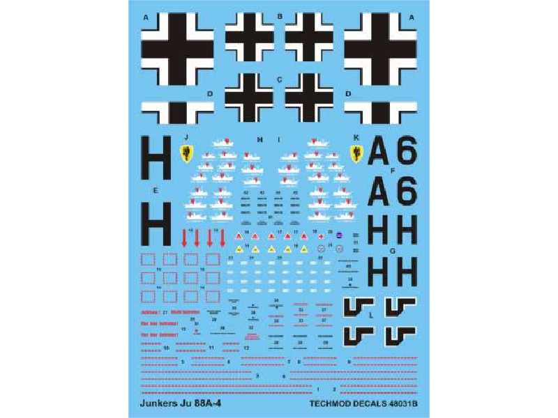 Kalkomania - Junkers Ju 88A-4 - zdjęcie 1 Kalkomania - Junkers Ju 88A-4 - zdjęcie 1
