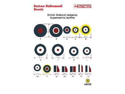 Kalkomania - British National Insignias - Supermarine Spitfire - zdjęcie 2