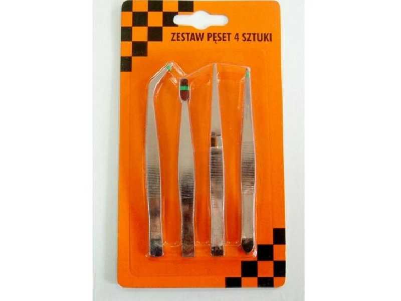 Zestaw pincet - 4 szt. - zdjęcie 1 Zestaw pincet - 4 szt. - zdjęcie 1