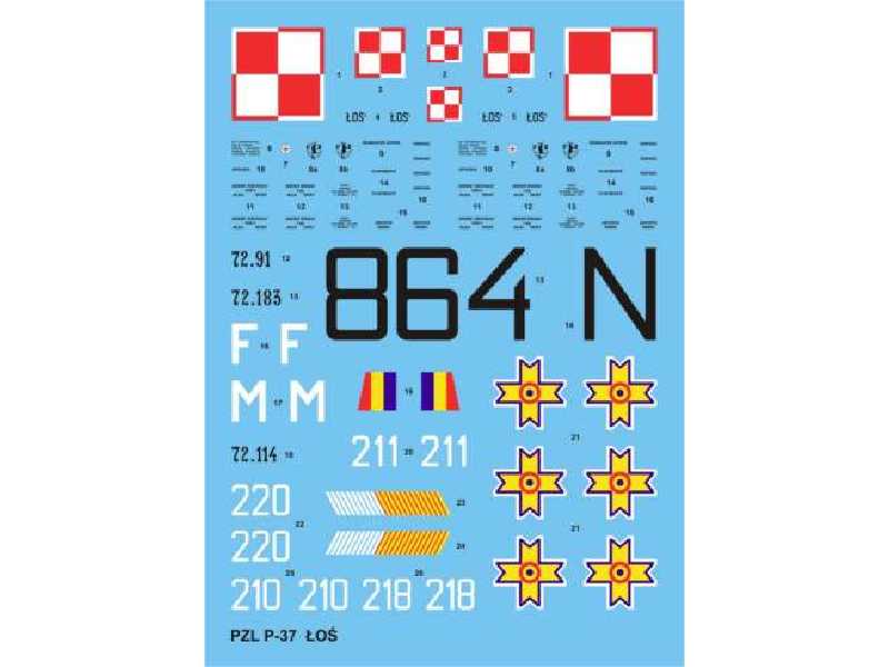 Kalkomania - PZL-37 Łoś - zdjęcie 1 Kalkomania - PZL-37 Łoś - zdjęcie 1