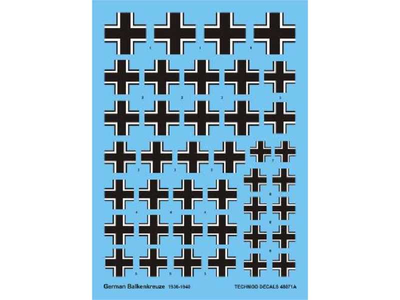 Kalkomania - German Luftwaffe Balkenkreuze 1936-1940 - zdjęcie 1 Kalkomania - German Luftwaffe Balkenkreuze 1936-1940 - zdjęcie 1