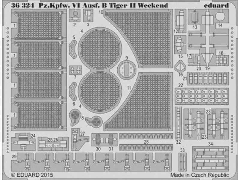 Pz. Kpfw.  VI Ausf.  B Tiger II Weekend upgrade set 1/35 - Eduar - zdjęcie 1