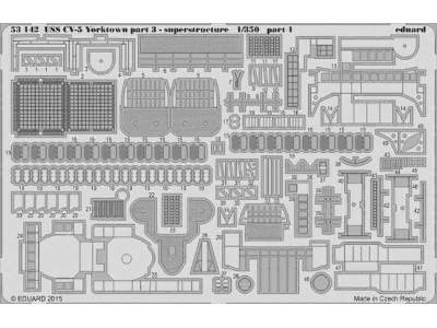 USS CV-5 Yorktown part 3 superstructure 1/350 - Merit - zdjęcie 1