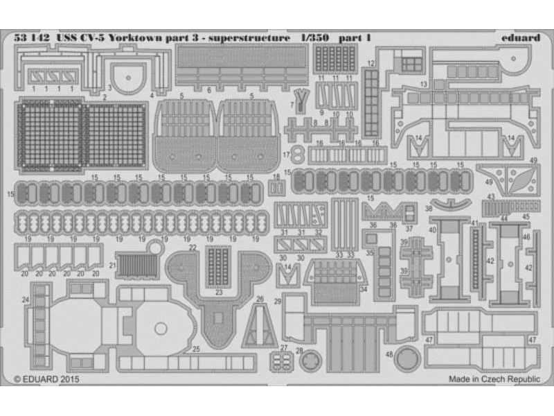 USS CV-5 Yorktown part 3 superstructure 1/350 - Merit - zdjęcie 1 USS CV-5 Yorktown part 3 superstructure 1/350 - Merit - zdjęcie 1