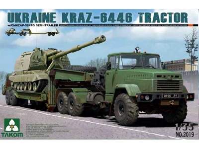 Ukraińska ciężarówka KraZ-6446 z lawetą ChMZAP-5247G - zdjęcie 1