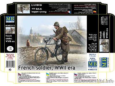 Zołnierz francuski z rowerem - II W.Ś. - zdjęcie 2