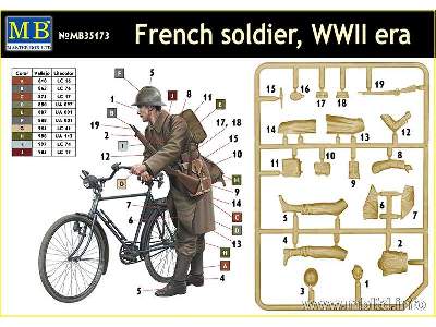 Zołnierz francuski z rowerem - II W.Ś. - zdjęcie 3