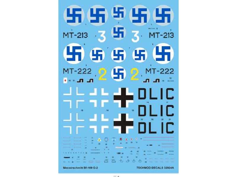 Kalkomania - Messerschmitt Bf 109G-2 - zdjęcie 1 Kalkomania - Messerschmitt Bf 109G-2 - zdjęcie 1