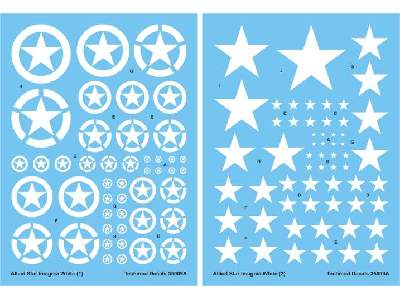 Kalkomania - Oznaczenia pojazdów aliantów - gwiazdy (białe)  - zdjęcie 1