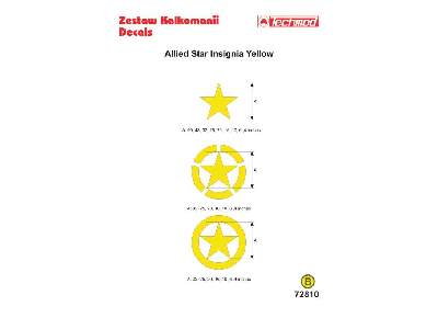 Kalkomania - Oznaczenia pojazdów aliantów - gwiazdy (żółte)  - zdjęcie 2