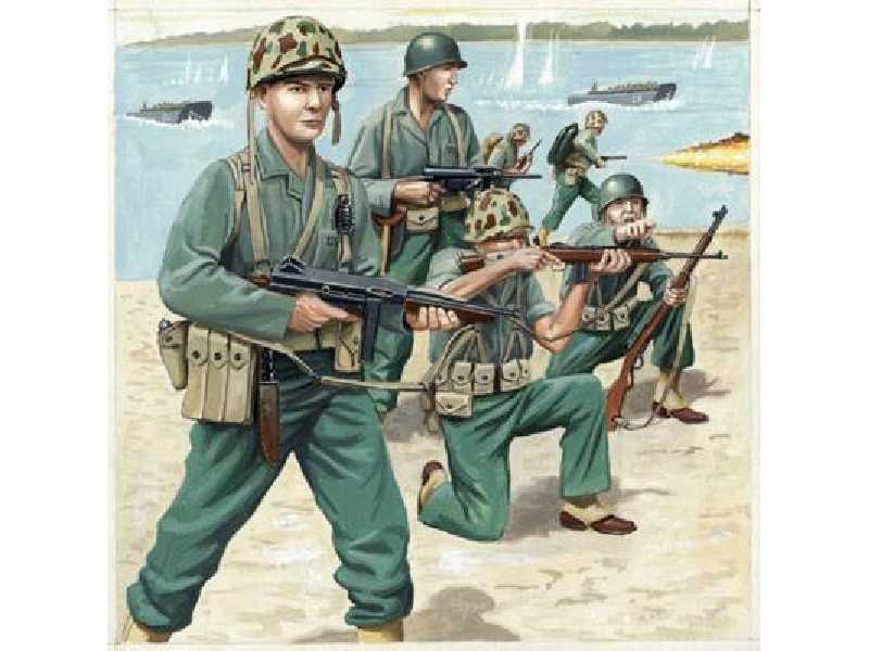 Figurki - Amerykańscy marines - II Wojna Światowa - zdjęcie 1