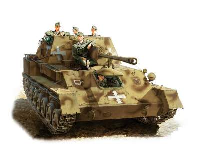 Niemieckie działo samobieżne Jagdpanzer SU-76(r) z załogą - zdjęcie 1