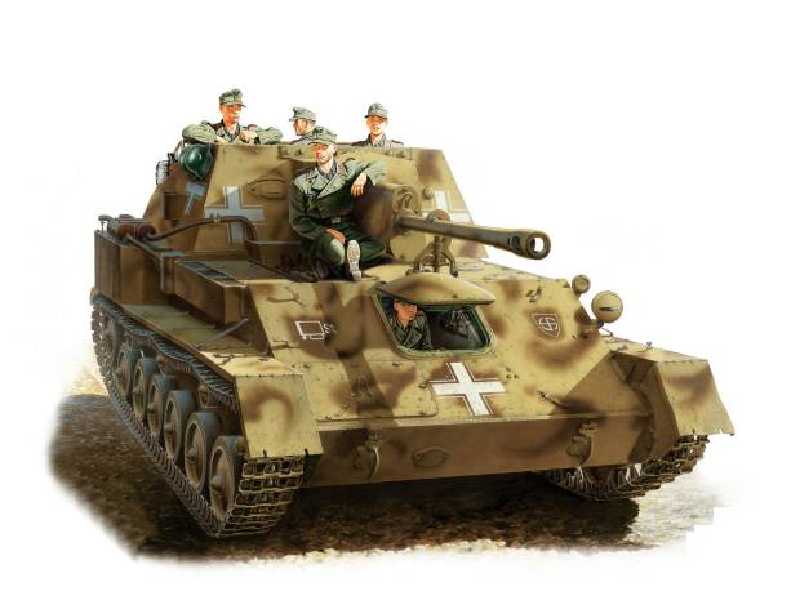 Niemieckie działo samobieżne Jagdpanzer SU-76(r) z załogą - zdjęcie 1