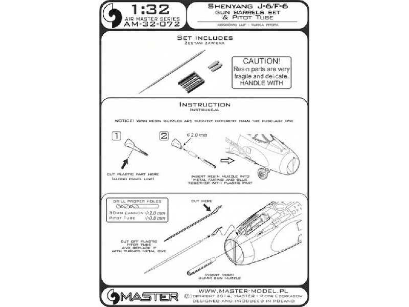 Shenyang J-6/F-6 - końcówki działek 30mm i rurka Pitota - zdjęcie 1 Shenyang J-6/F-6 - końcówki działek 30mm i rurka Pitota - zdjęcie 1