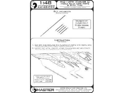 MiG-19PM (FarmerE) - końcówki pylonów (4 szt.) i rurka Pitota - zdjęcie 1