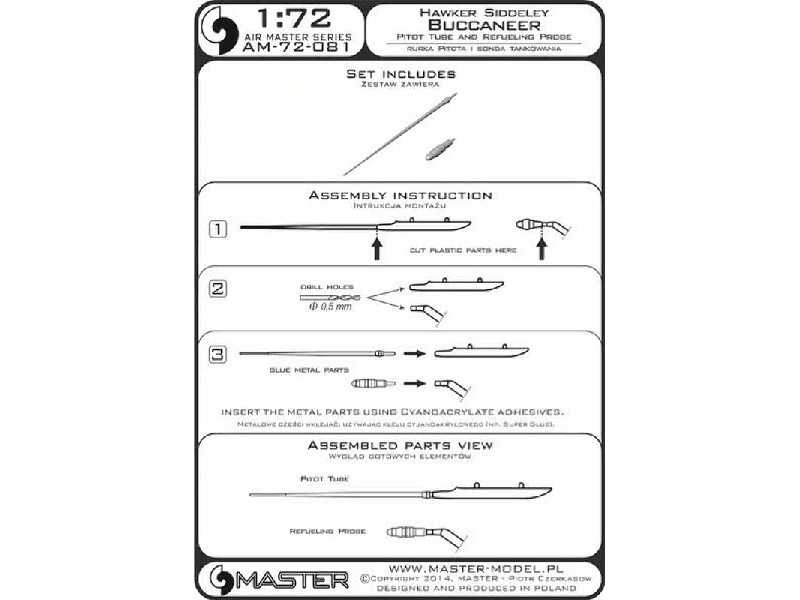 Hawker Siddeley Buccaneer - rurka Pitota i sonda tankowania - zdjęcie 1 Hawker Siddeley Buccaneer - rurka Pitota i sonda tankowania - zdjęcie 1
