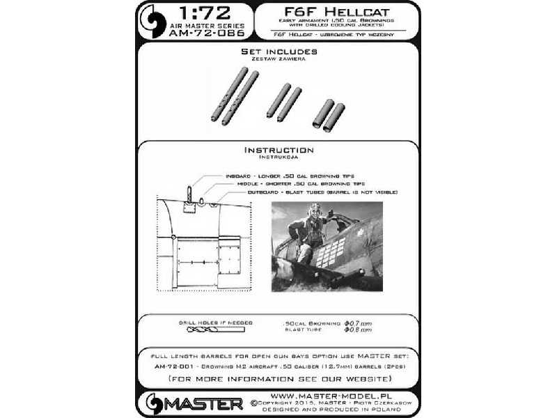 F6F Hellcat - uzbrojenie typ wczesny (km-y Browning .50 cal z pe - zdjęcie 1