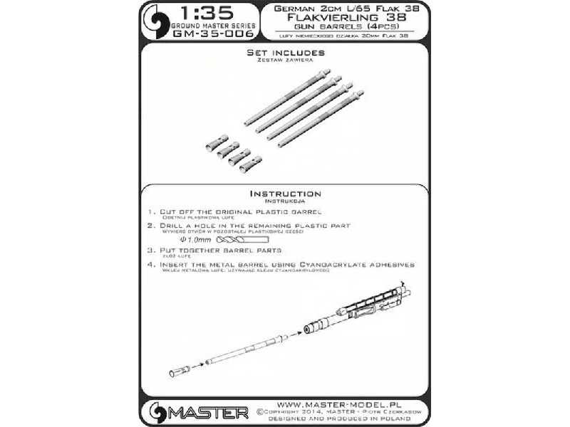 Lufy niemieckiego działka Flakvierling 38 (20mm L/65 Flak 38) (4 - zdjęcie 1 Lufy niemieckiego działka Flakvierling 38 (20mm L/65 Flak 38) (4 - zdjęcie 1