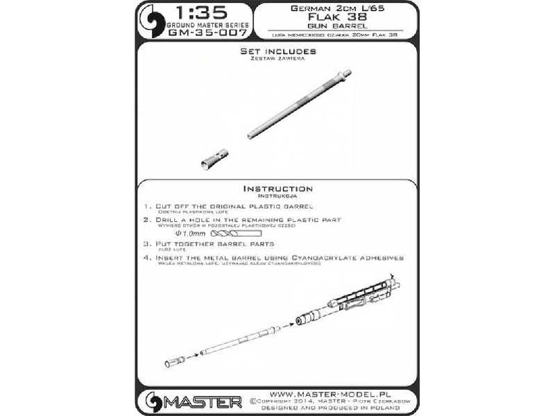 Lufa niemieckiego działka 20mm L/65 Flak 38 (1 szt.) - zdjęcie 1 Lufa niemieckiego działka 20mm L/65 Flak 38 (1 szt.) - zdjęcie 1