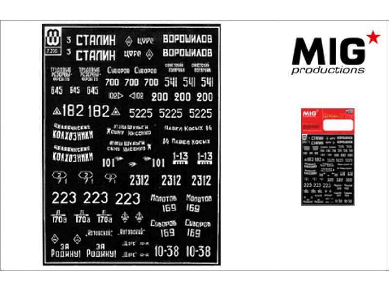 Markings for Soviet T-34 and KV-1 (Dry Transfer) - zdjęcie 1 Markings for Soviet T-34 and KV-1 (Dry Transfer) - zdjęcie 1