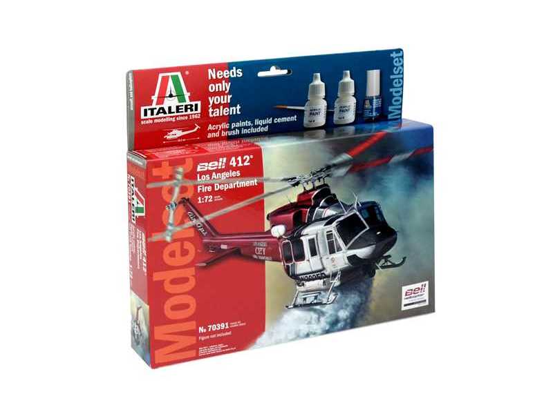 Bell 412 Los Angeles City Fire Dep. z farbami i klejem - zdjęcie 1