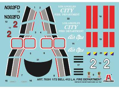 Bell 412 Los Angeles City Fire Dep. z farbami i klejem - zdjęcie 3