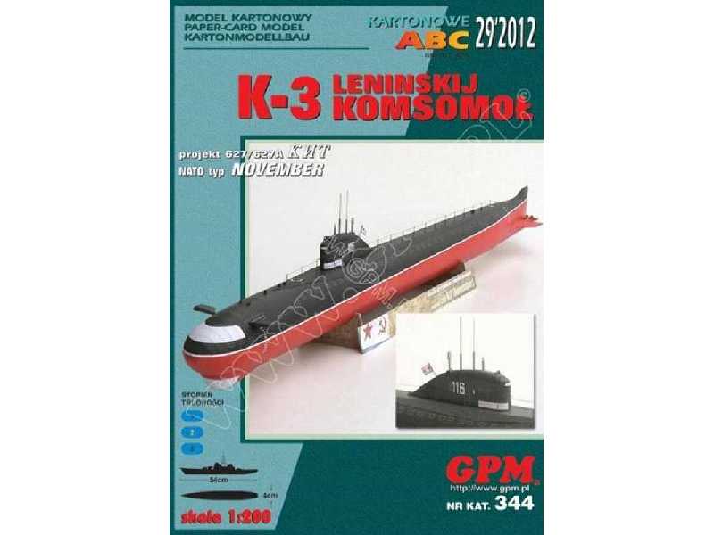 K-3 LENINSKIJ KOMSOMOŁ typ NOVEMBER / KIT -z wręgami - zdjęcie 1 K-3 LENINSKIJ KOMSOMOŁ typ NOVEMBER / KIT -z wręgami - zdjęcie 1