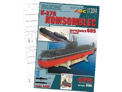 K-278 KOMSOMOLEC Class 685 PLAVNIK -KOMPLET MODEL I WREGI - zdjęcie 1