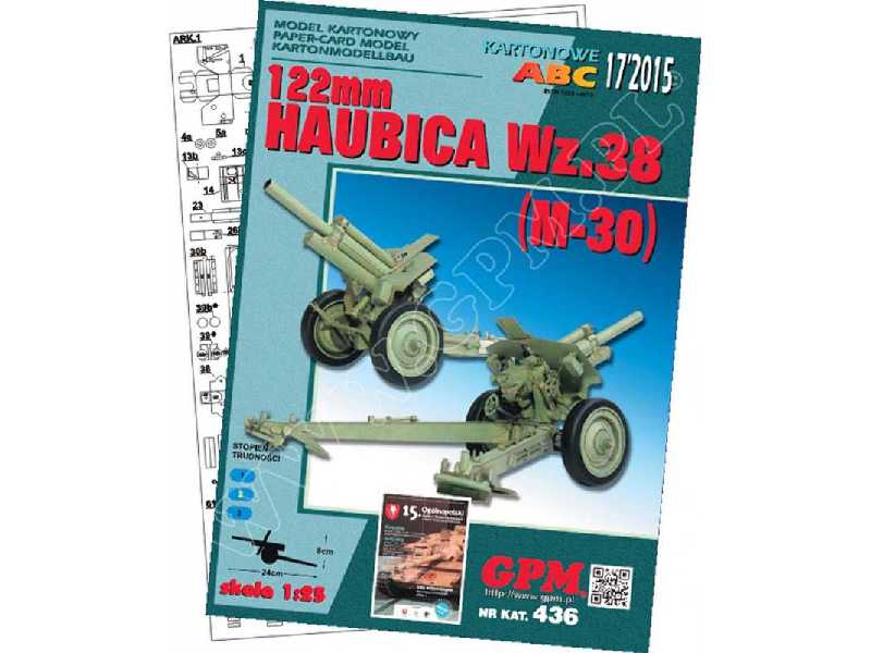 122 mm  HAUBICA Wz.38 (M-30) KOMPLET MODEL I LASERY - zdjęcie 1