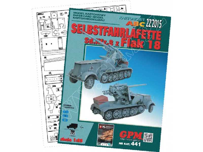 SELBSTFAHRLAFETTE Sd.Kfz 8 z Flak 18t  KOMPLET MODEL GASIENICE I - zdjęcie 1