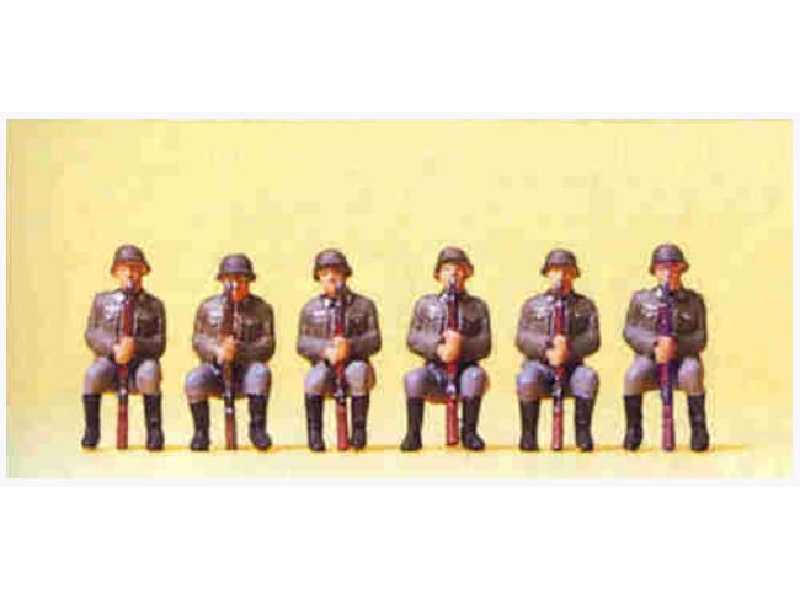 Figurki niemieckich żołnierzy siedzących - 1939-45 - zdjęcie 1 Figurki niemieckich żołnierzy siedzących - 1939-45 - zdjęcie 1