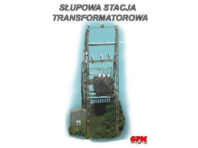 Słupowa stacja TRAFO  1/43 -model wyciety laserem - zdjęcie 2