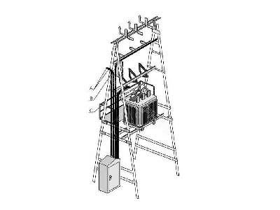 Słupowa stacja TRAFO  1/43 -model wyciety laserem - zdjęcie 3