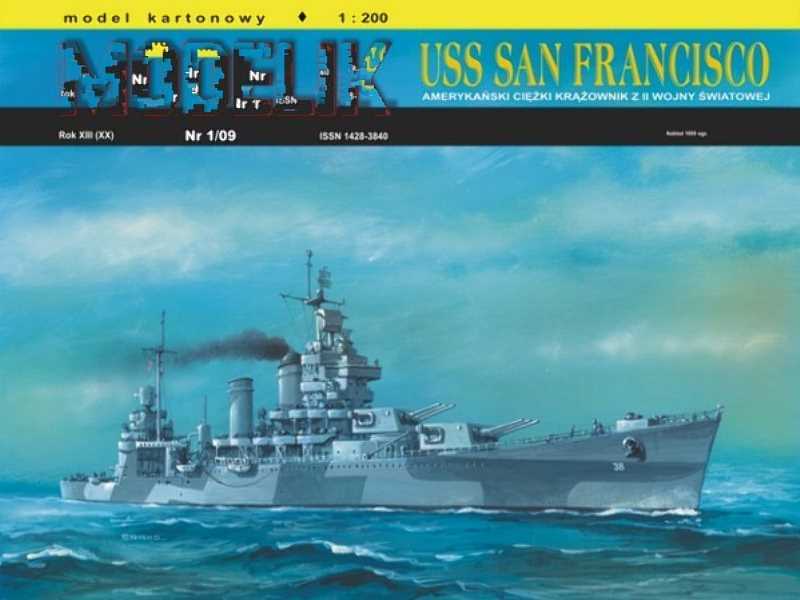 USS SAN FRANCISCO amerykański ciężki krążownik z II w. św. - zdjęcie 1 USS SAN FRANCISCO amerykański ciężki krążownik z II w. św. - zdjęcie 1