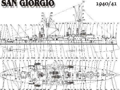 SAN GIORGIO włoski krążownik pancerny z II w. św. - zdjęcie 2